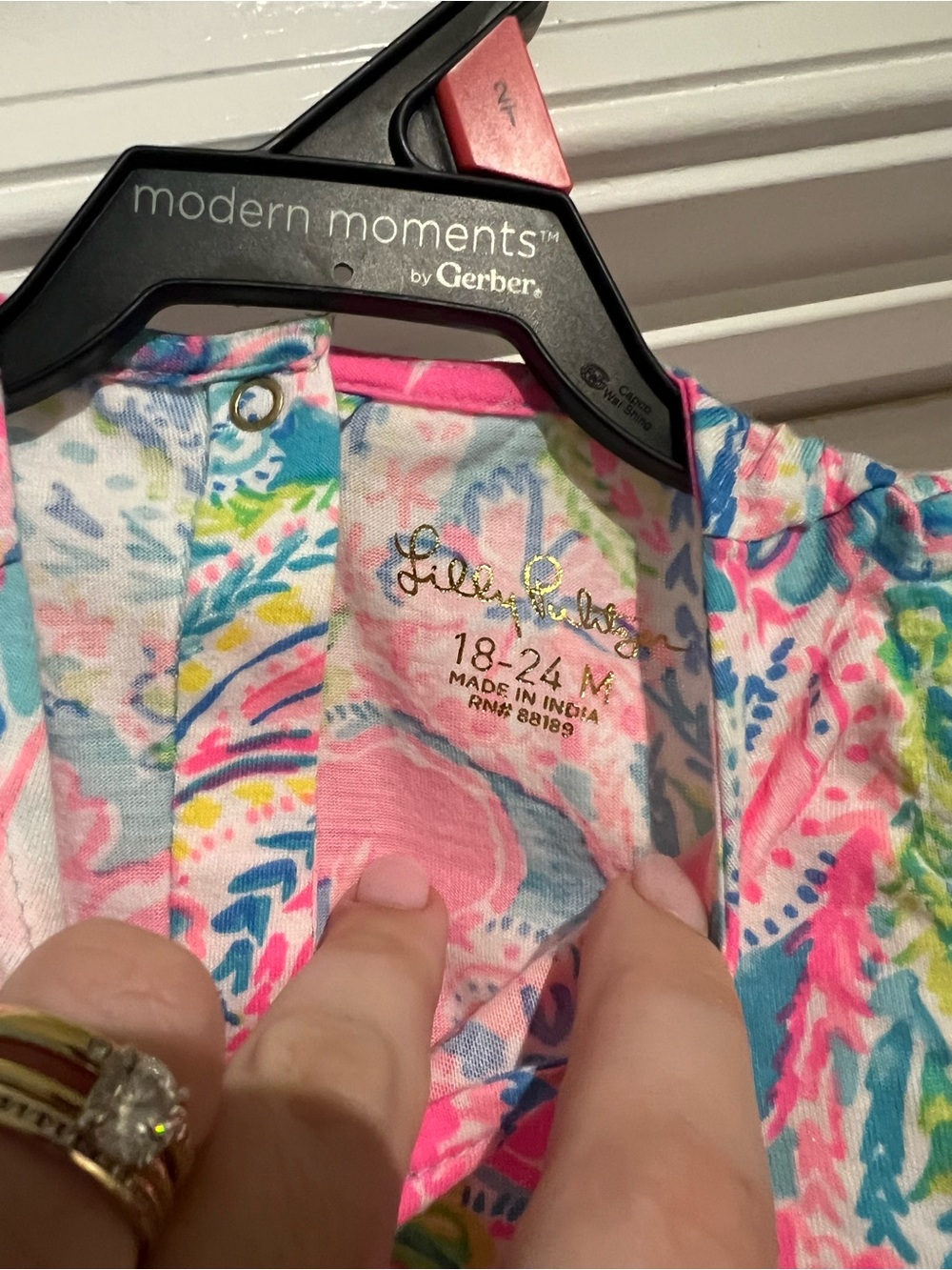 Lilly Pulitzer Pink Blue Green Floral toddler Dress - Picture 4 of 6